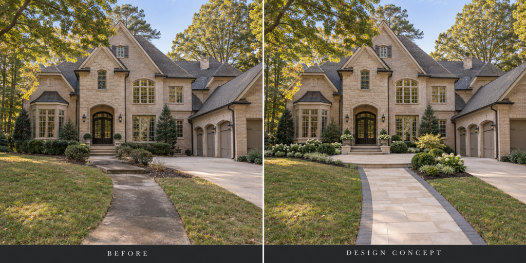 An Entrance Worth Coming Home To: Before-and-after paver patios example