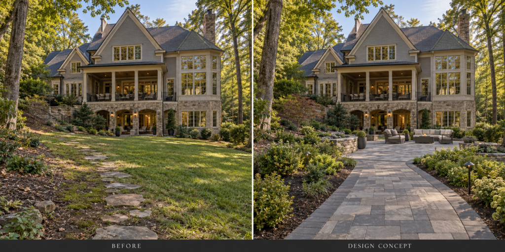 A Garden That Draws You Outside: Before-and-after paver patios example