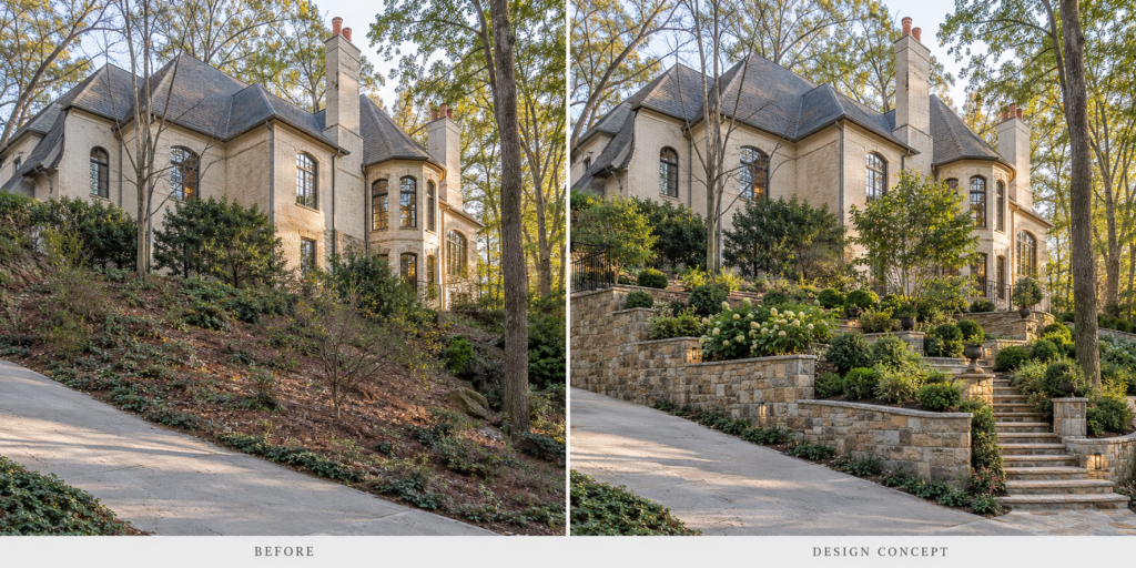 A More Welcoming Approach: Before-and-after retaining walls example